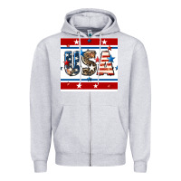Heather Grey 4th of july usa seamless pattern Zipper Hoodie - BundleAndBundleShop