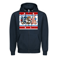 Navy 4th of july usa seamless pattern Zipper Hoodie - BundleAndBundleShop