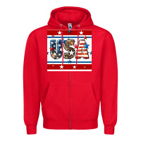 Red 4th of july usa seamless pattern Zipper Hoodie - BundleAndBundleShop