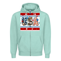 Seafoam 4th of july usa seamless pattern Zipper Hoodie - BundleAndBundleShop