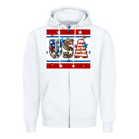 White 4th of july usa seamless pattern Zipper Hoodie - BundleAndBundleShop