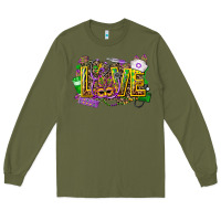 Army Green mardi gras love nurse Long Sleeve Tee - CowGirlArtShop