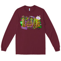 Burgundy mardi gras love nurse Long Sleeve Tee - CowGirlArtShop