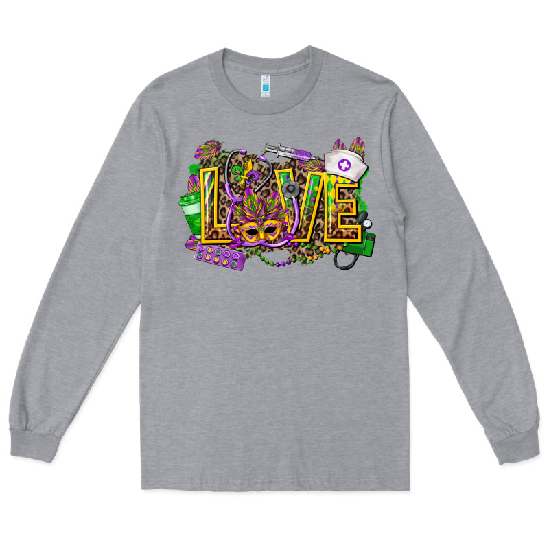 Mardi Gras Love Nurse Long Sleeve Tee by CowGirlArtShop | Teevron