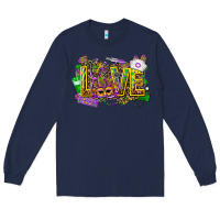 Navy mardi gras love nurse Long Sleeve Tee - CowGirlArtShop
