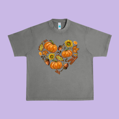 Fall Heart Urban Heavy Tee Designed By Texasbilliewilder