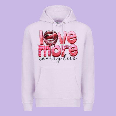 Love More Worry Less Premium Hoodie Designed By Fadigitalartstudio