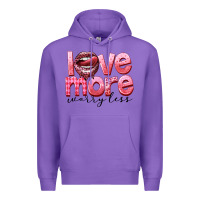 Purple love more worry less Premium Hoodie - FaDigitalArtStudio