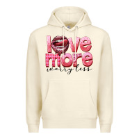 Sandshell love more worry less Premium Hoodie - FaDigitalArtStudio