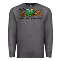 Charcoal Heather Peace Love Brown Trout Premium Sweatshirt - LillyAllenDesigns
