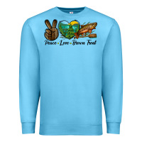 Ocean Blue Peace Love Brown Trout Premium Sweatshirt - LillyAllenDesigns