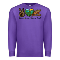 Purple Peace Love Brown Trout Premium Sweatshirt - LillyAllenDesigns