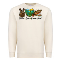 Sandshell Peace Love Brown Trout Premium Sweatshirt - LillyAllenDesigns