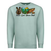 Seafoam Peace Love Brown Trout Premium Sweatshirt - LillyAllenDesigns