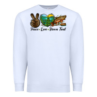 White Peace Love Brown Trout Premium Sweatshirt - LillyAllenDesigns