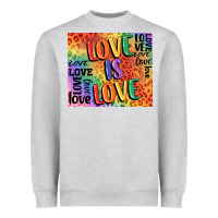 Heather Grey Pride love is love Heavyweight Sweatshirt - FaDigitalArtStudio