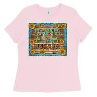 Bubblegum Pink teacher of tiny humans tumbler Ladies Tee - BundleAndBundleShop