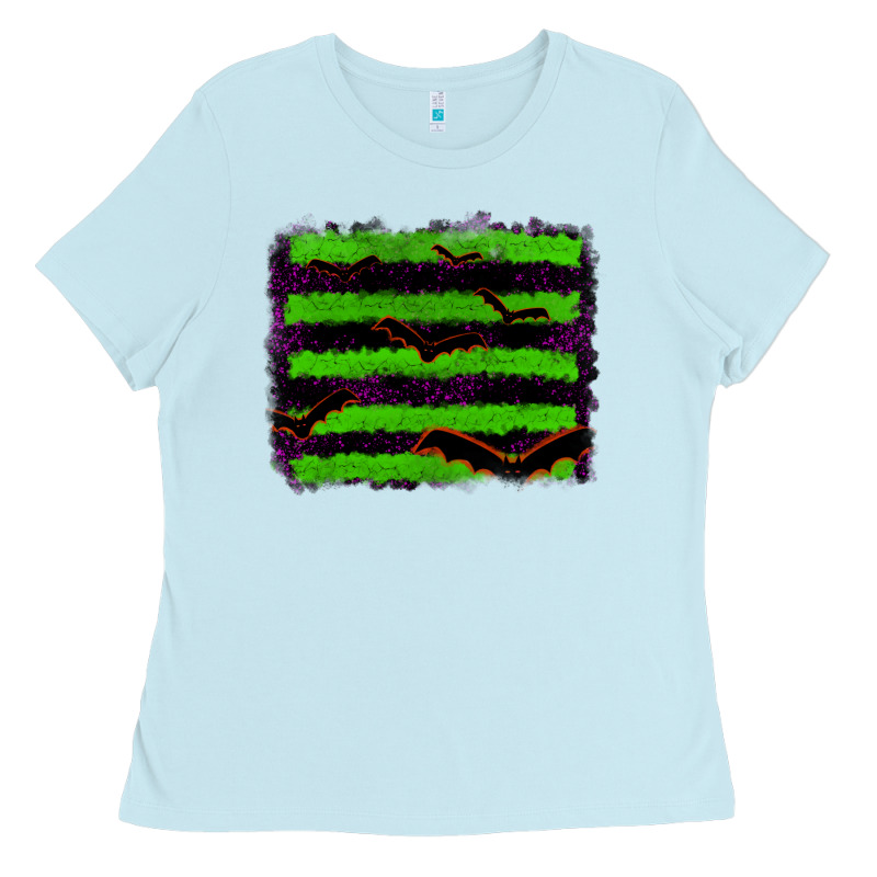 Halloween With Bat Backround Ladies Tee by RanaPortraitStore | Teevron
