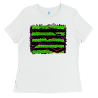 White halloween with bat backround Ladies Tee - RanaPortraitStore