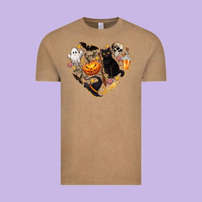 Halloween Heart Vintage Tee Designed By Texasbilliewilder