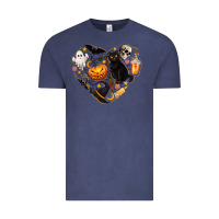 Vintage Denim Halloween Heart Vintage Tee - texasbilliewilder