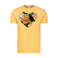 Vintage Mustard Halloween Heart Vintage Tee - texasbilliewilder