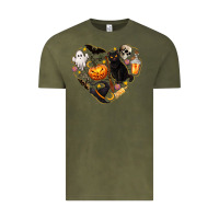 Vintage Olive Halloween Heart Vintage Tee - texasbilliewilder