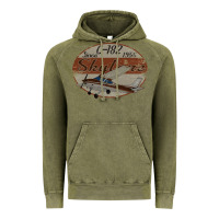 Vintage Olive cessna 182 skylane since 1956 retro vintage airplane design Vintage Hoodie - tuanDangUi