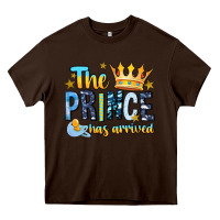 Chocolate Brown The Prince Has Arrived Heavy Core Tee - MaliasSmallBusiness