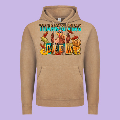 Thanksgiving Crew Vintage Hoodie Designed By Nancycooperartshop
