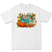 White Welcome Fall Pumpkins Premium Tee - BundleAndBundleShop