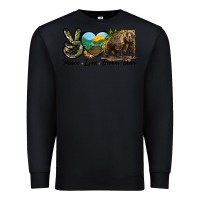 Black Peace Love Brown Bear Premium Sweatshirt - LillyAllenDesigns