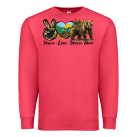 Cardinal Peace Love Brown Bear Premium Sweatshirt - LillyAllenDesigns