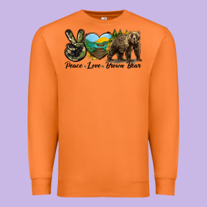 Peace Love Brown Bear Premium Sweatshirt Designed By Lillyallendesigns