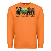 Carrot Peace Love Brown Bear Premium Sweatshirt - LillyAllenDesigns