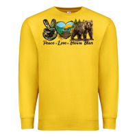 Lemon Peace Love Brown Bear Premium Sweatshirt - LillyAllenDesigns