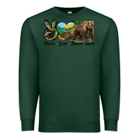 Sports Green Peace Love Brown Bear Premium Sweatshirt - LillyAllenDesigns