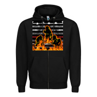Black american firefighters seamless pattern Zipper Hoodie - BundleAndBundleShop