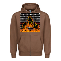Chestnut american firefighters seamless pattern Zipper Hoodie - BundleAndBundleShop