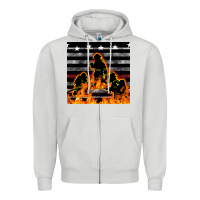 Dove Grey american firefighters seamless pattern Zipper Hoodie - BundleAndBundleShop