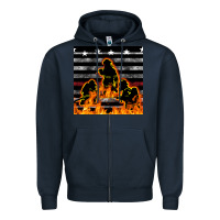 Navy american firefighters seamless pattern Zipper Hoodie - BundleAndBundleShop