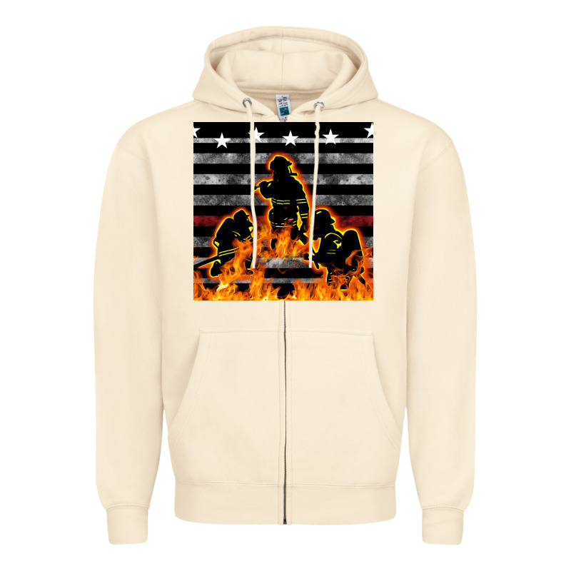 American Firefighters Seamless Pattern Zipper Hoodie by BundleAndBundleShop | Teevron