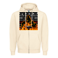 Sandshell american firefighters seamless pattern Zipper Hoodie - BundleAndBundleShop