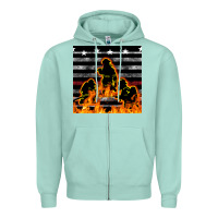 Seafoam american firefighters seamless pattern Zipper Hoodie - BundleAndBundleShop