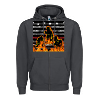 Smoke american firefighters seamless pattern Zipper Hoodie - BundleAndBundleShop