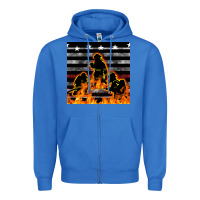 True Royal american firefighters seamless pattern Zipper Hoodie - BundleAndBundleShop