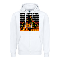 White american firefighters seamless pattern Zipper Hoodie - BundleAndBundleShop