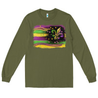 Army Green mardi gras flag Long Sleeve Tee - CowGirlArtShop