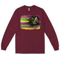 Burgundy mardi gras flag Long Sleeve Tee - CowGirlArtShop