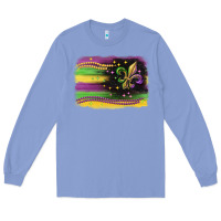 Colony Blue mardi gras flag Long Sleeve Tee - CowGirlArtShop